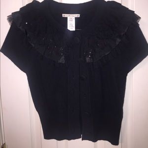Nanette Lepore Ruffle Collar Cardigan XS
