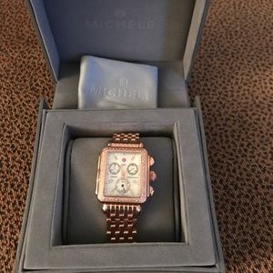 Authentic Michele watch, Rose gold and Diamonds.