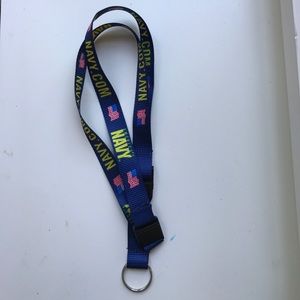 Navy Blue Navy Lanyard