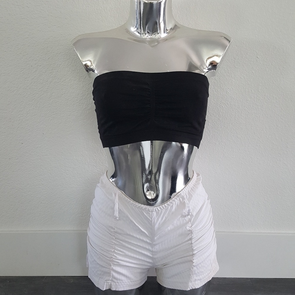 White Ruched Brazilian Lime Short
