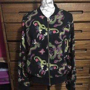 SOLD! Ruby Rocks Dragon Oriental Bomber Jacket