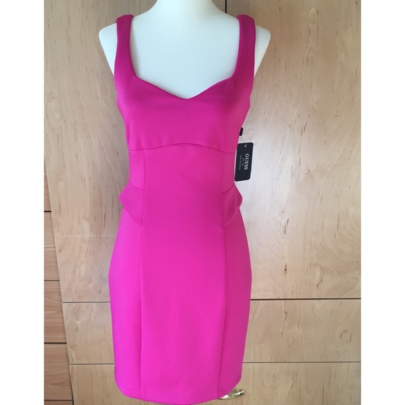 Guess Pink Cocktail Dress with Partial Peplum NWT - Picture 4 of 5