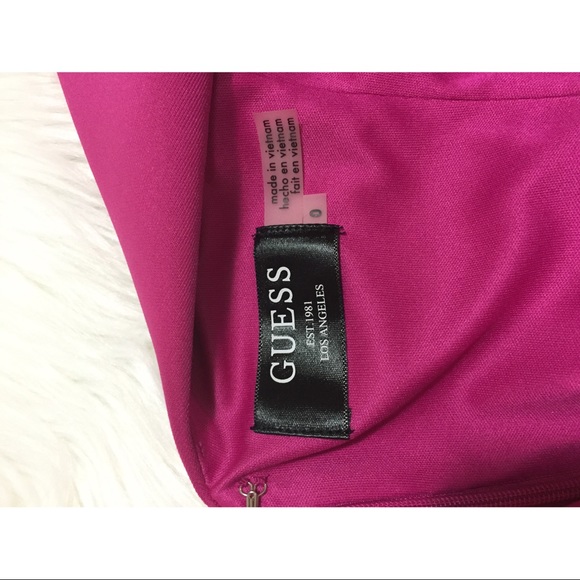 Guess Pink Cocktail Dress with Partial Peplum NWT - Picture 3 of 5