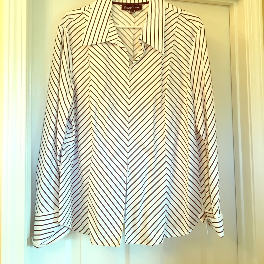Jones New York Double Zip Blouse