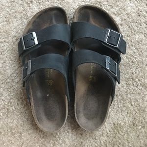 Birkenstock black leather sandals