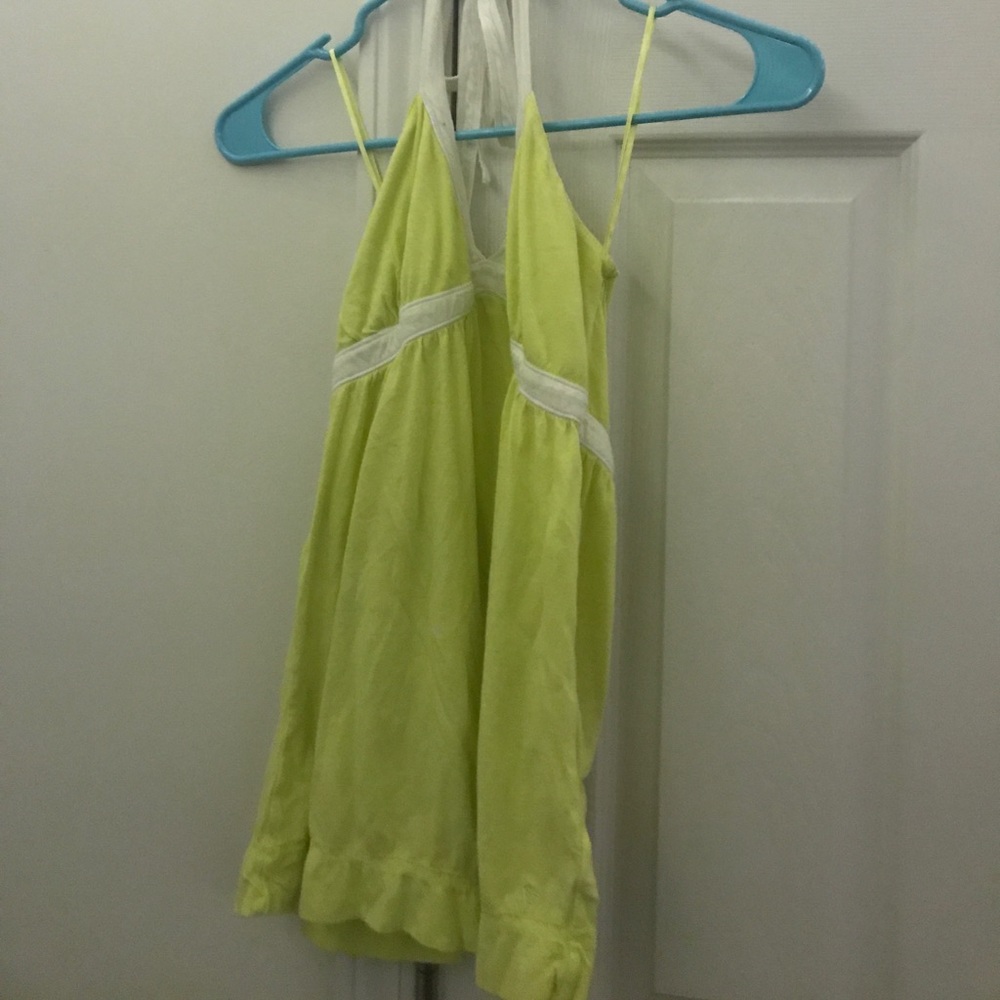 A neon yellow/green Aeropostale halter top.