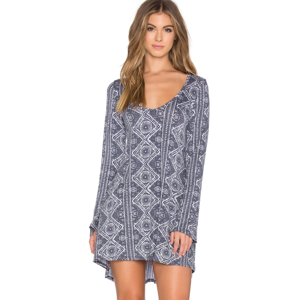 Navy Long sleeve V-Neck dress