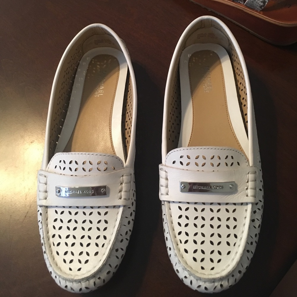 Michael Kors white flats