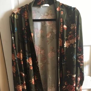 Olive Floral Cardigan