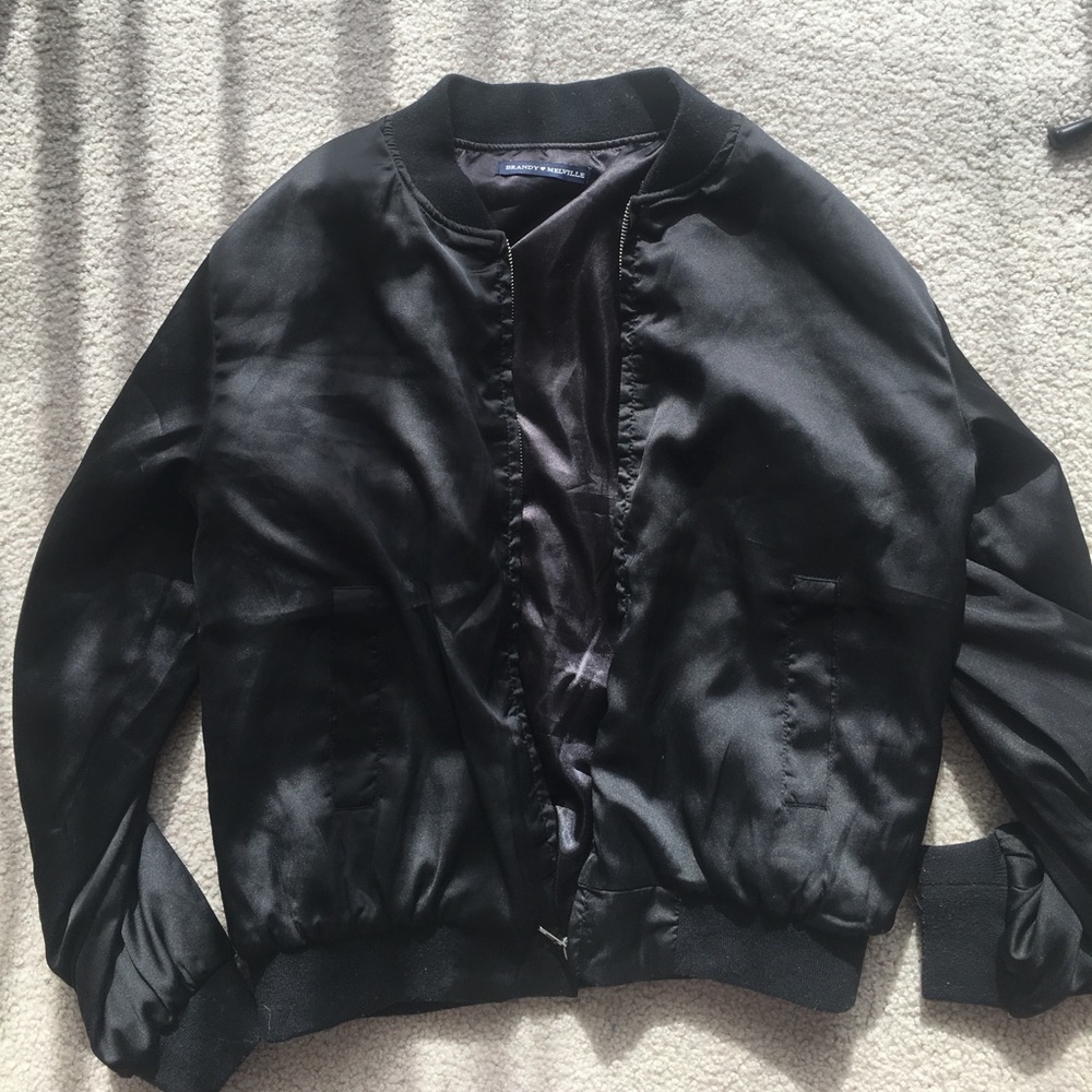 Brandy Melville black bomber jacket