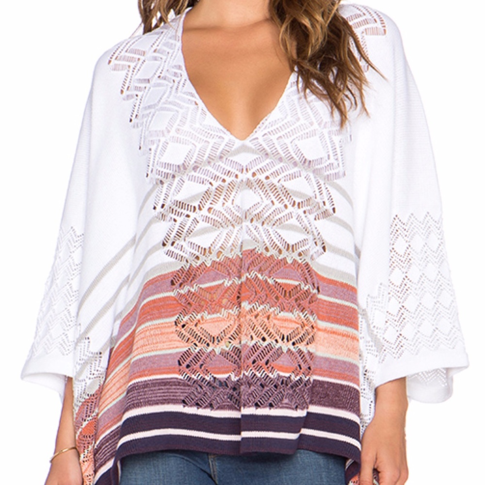 Knit Poncho in "sunset"