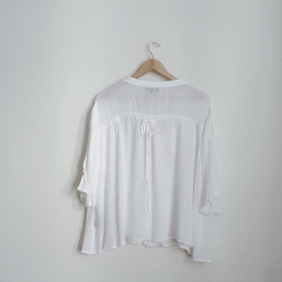 5⭐️NWT ivory boho lace/string oversized blouse - Picture 4 of 6