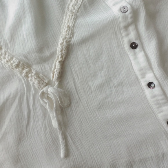 5⭐️NWT ivory boho lace/string oversized blouse - Picture 6 of 6