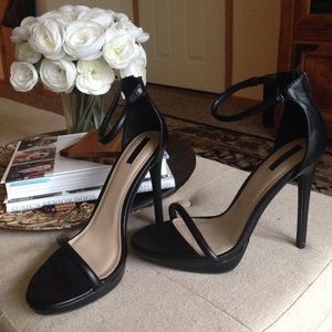 Black Barley There Ankle Strap Heels