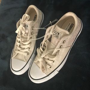 Brand new women's tan with metallic Converse