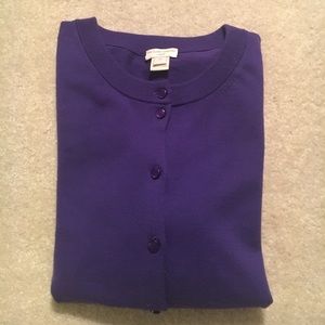 Purple J. Crew Factory Cotton Cardigan