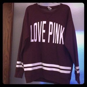 PINK Maroon crew neck sweatshirt