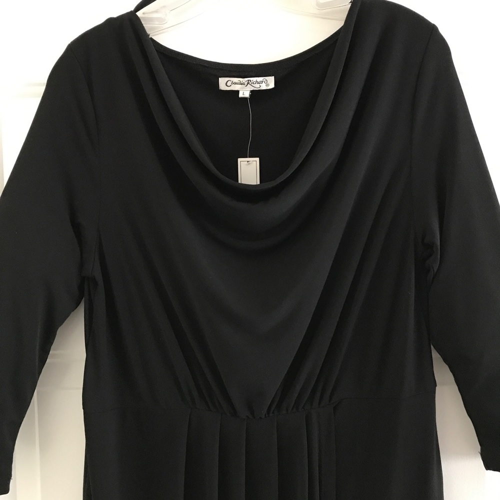 🖤BLK DRESS, Soft draped neckline