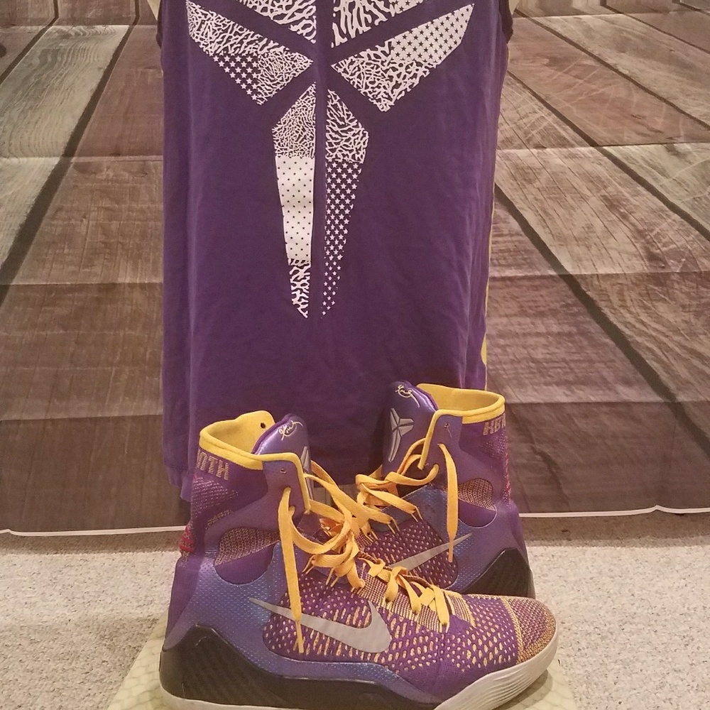 Nike KOBE IX 9 ELITE SHOWTIME LAKER PURPLE GOLD