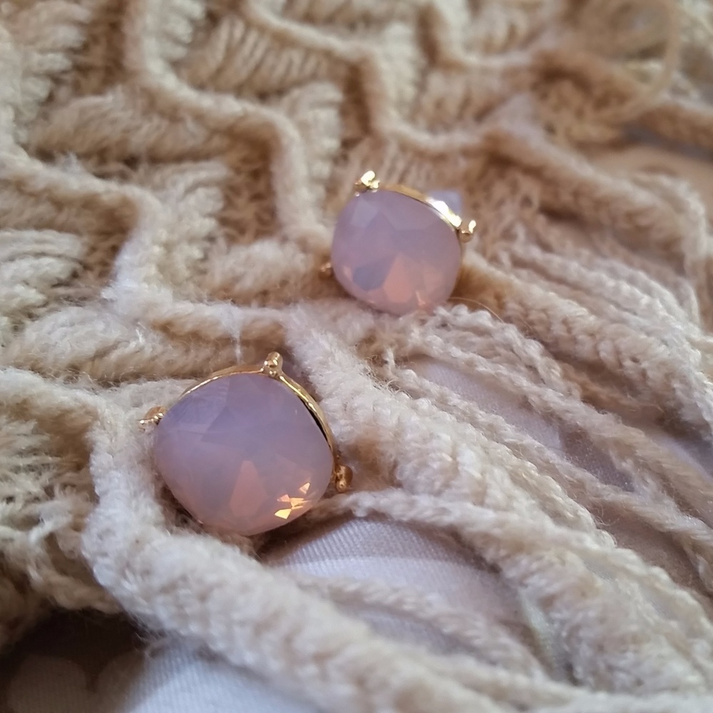Large Light Pink Jeweled Studs