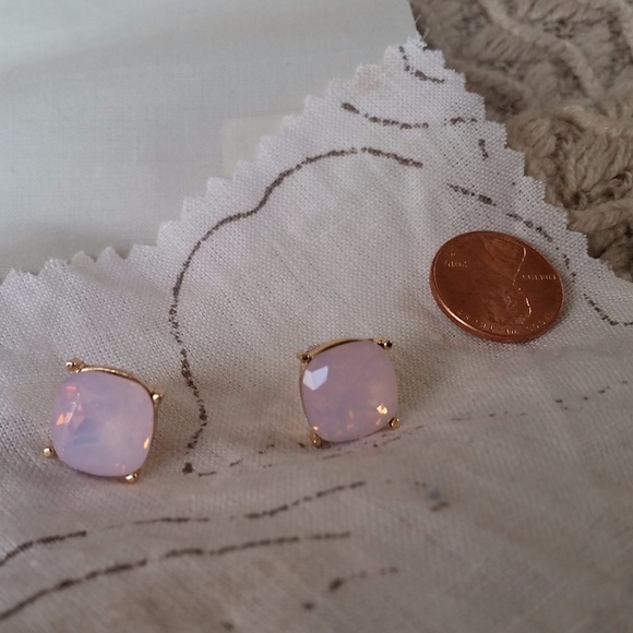 Large Light Pink Jeweled Studs - Picture 7 of 8