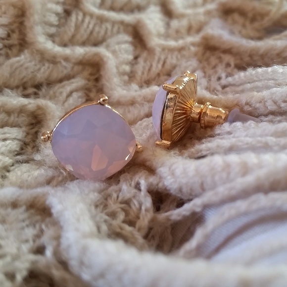 Large Light Pink Jeweled Studs - Picture 3 of 8