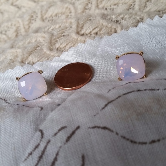 Large Light Pink Jeweled Studs - Picture 8 of 8