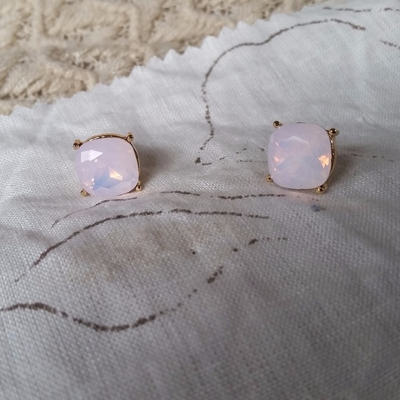 Large Light Pink Jeweled Studs - Picture 5 of 8