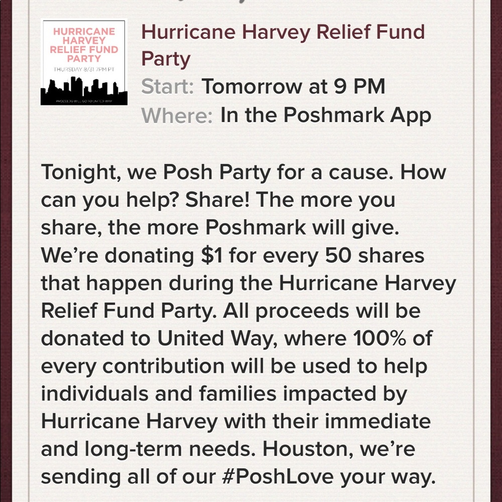 Why I love Poshmark! They are helping my city💖 - Picture 2 of 2