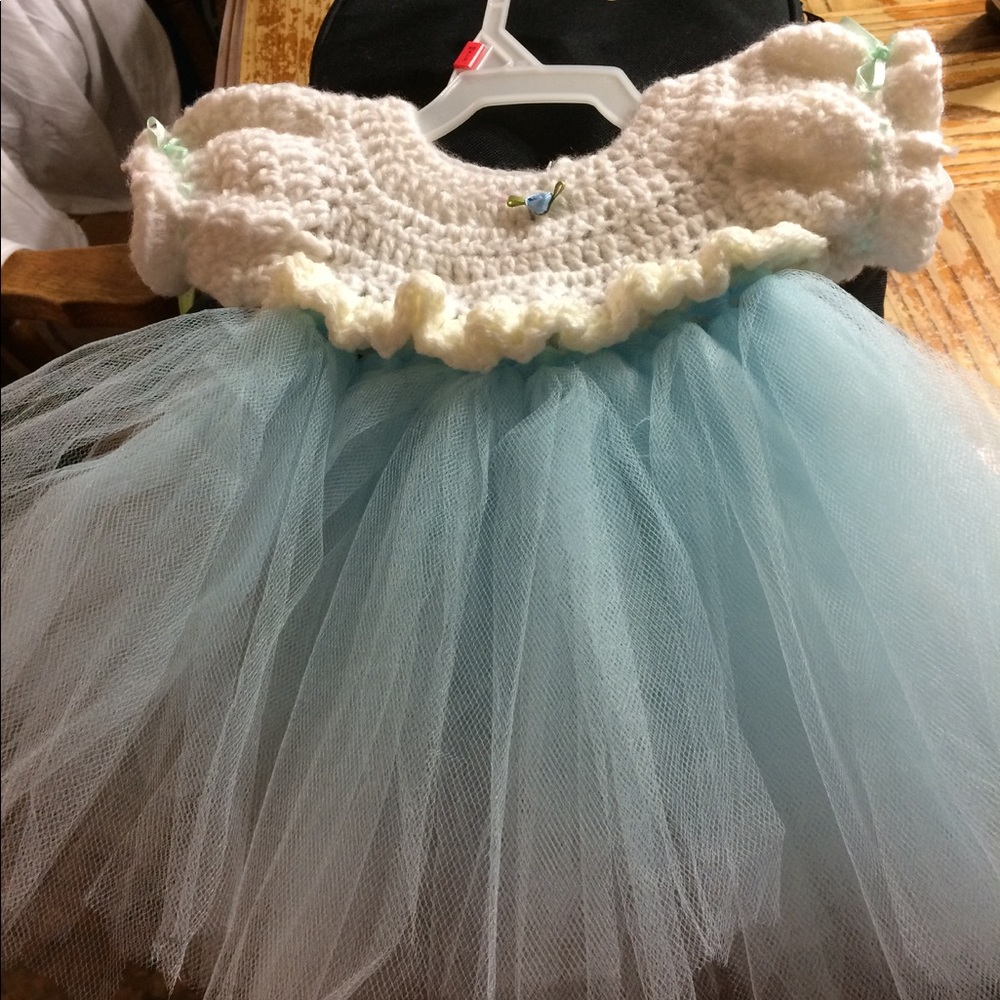 Handmade crochet and tulle dress