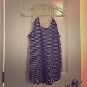 Crochet Back Striped Tank