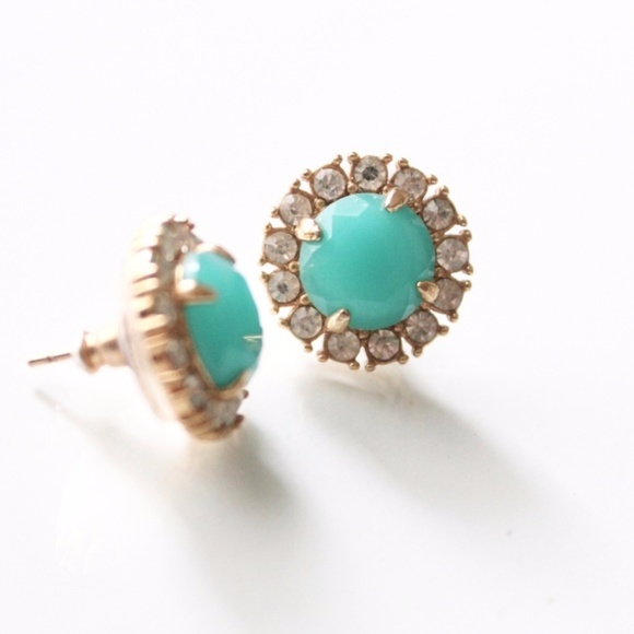kate spade Jewelry - Kate Spade Aqua Diamond Stud Earrings