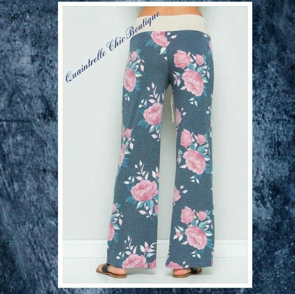 S & XL LEFT🌸FLORAL FRENCH TERRY LOUNGE PANT - Picture 3 of 3