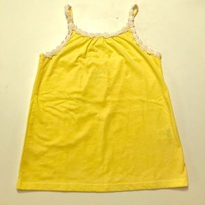 Girls yellow tank with daisy trim