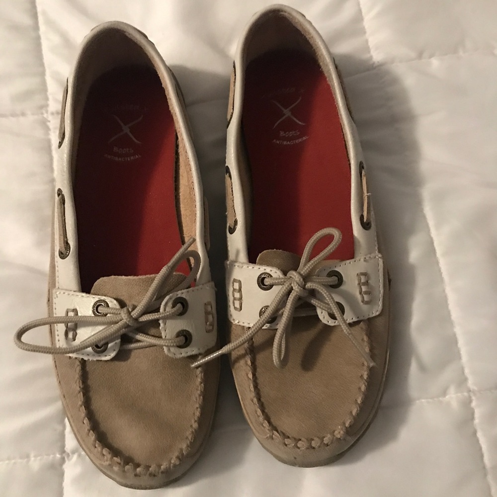 Twisted X Womens White Leather Driving Moccasins