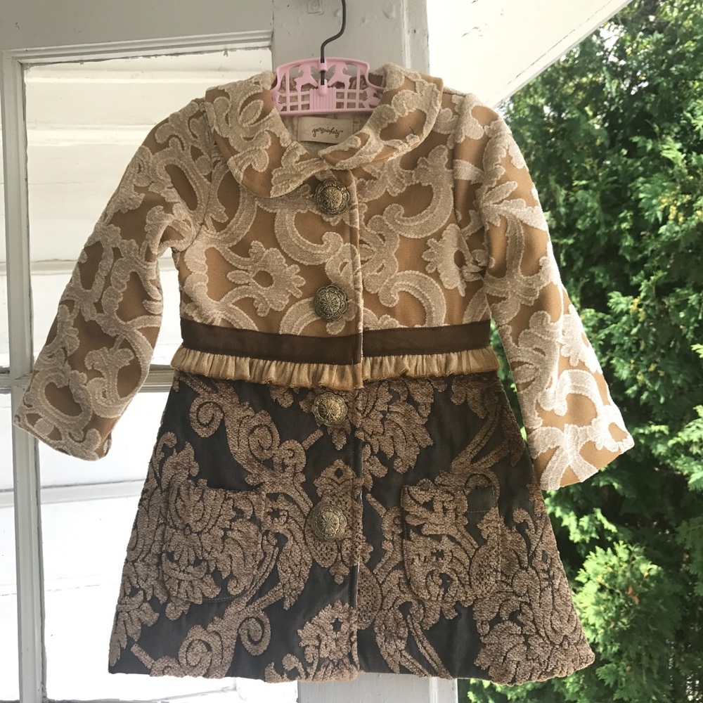 Persnickety 2T girls gold brocade coat