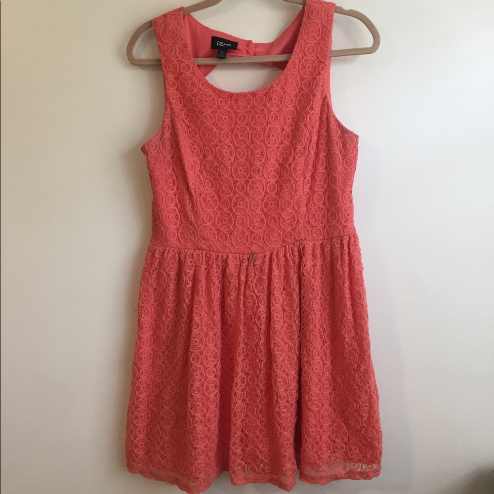 SOLD Peach/Coral Eyelet Lace Dress