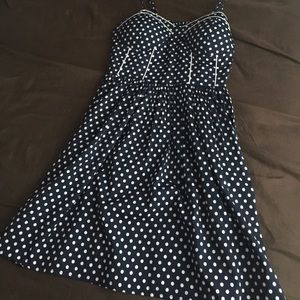 FLOWY BLUE POLKA DOT DRESS