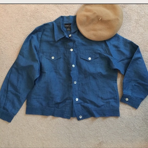 💥💥💥💥 Blue Linen Jacket - Picture 2 of 2