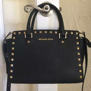 Michael Kors Purse Studded Selma Black
