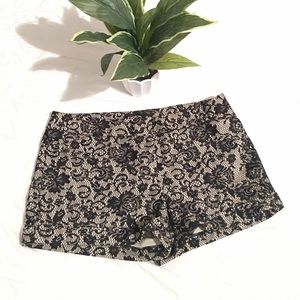 Bebe black and nude lace shorts