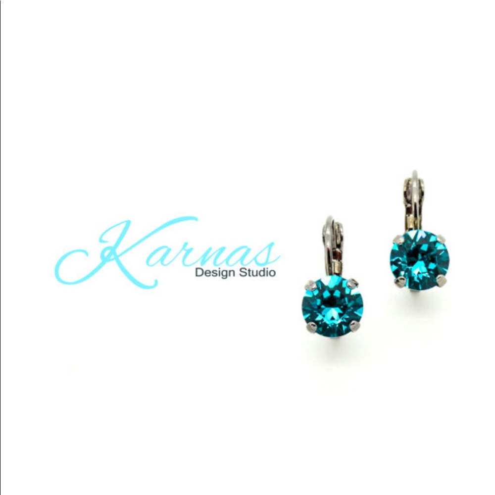 BLUE ZIRCON 8mm Crystal Drop Earrings KDS
