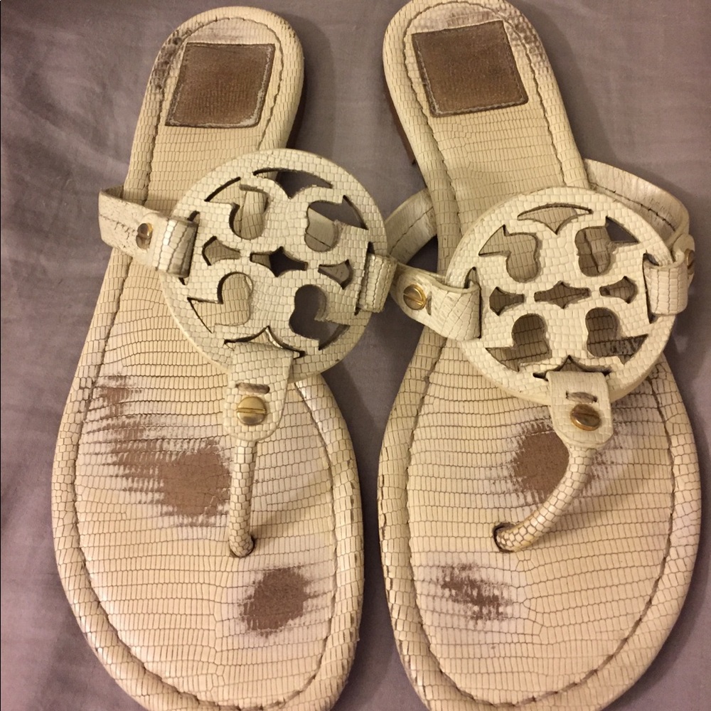 Authentic Tory Burch ivory sandals