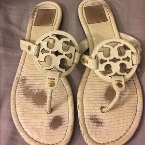Authentic Tory Burch ivory sandals