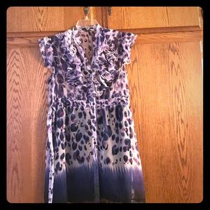 Leopard print ruffled dress by forever 21 size L