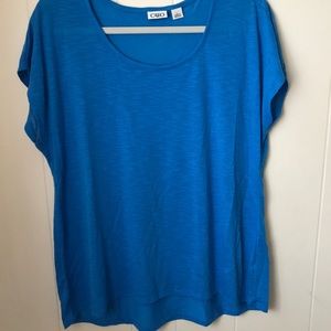 Blue drapey top
