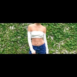 Barely There Cropped Top in White