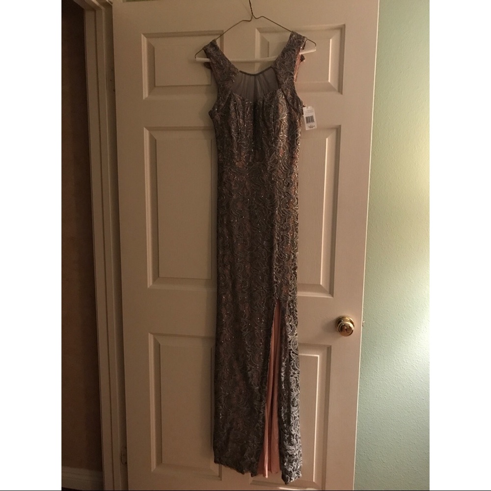 Grey sequin gown