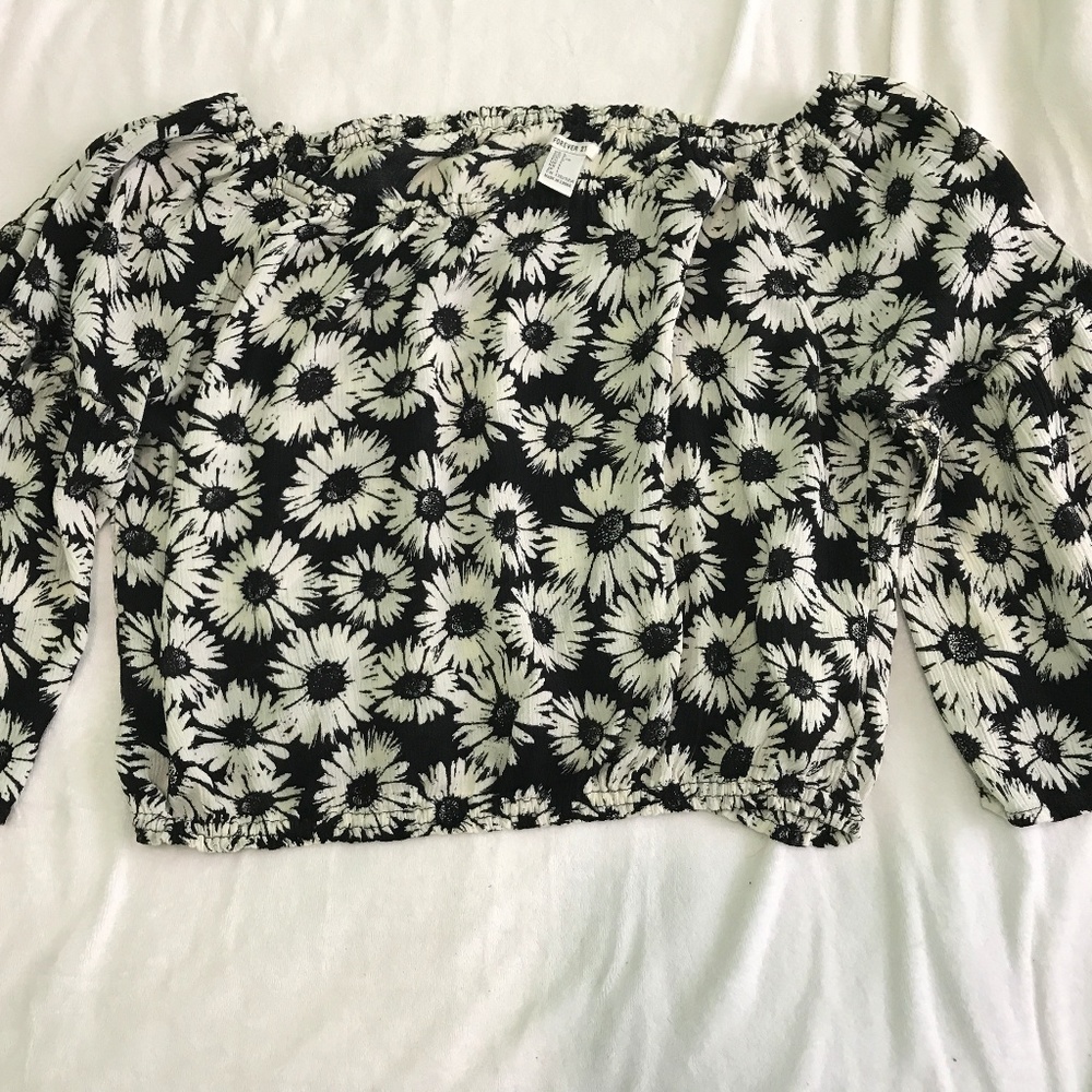 Cropped off the shoulder top