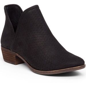 Brand New Lucky Brand Black Perforated Bootie